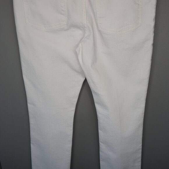 New Good American Good Straight High Waist Raw Hem Jeans in White037 size 10/30 - Picture 11 of 16